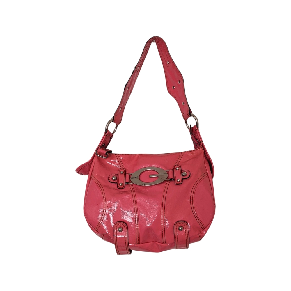 Vintage Guess Glossy Pink Shoulder Bag